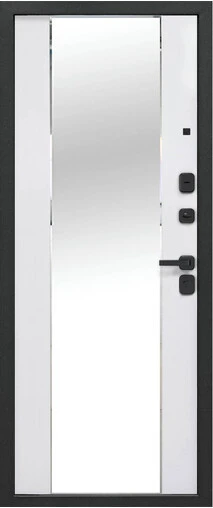 Входные металлические двери Гарда Флорида Эмалит Белый Зеркало