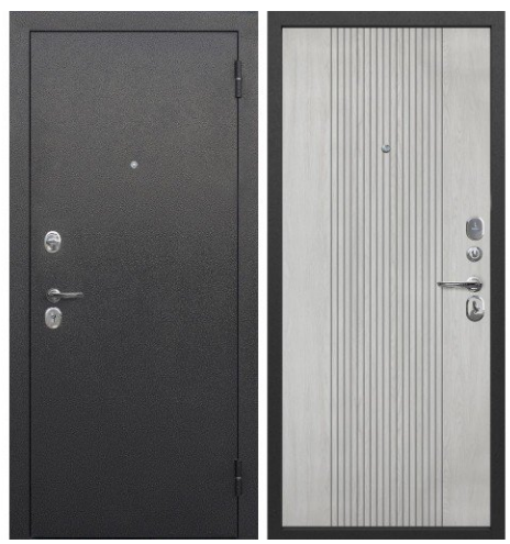 Входные металлические двери Гарда NOVA СЕРЕБРО Ясень Белый