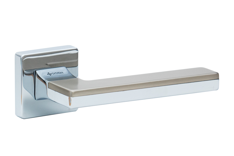 Фурнитура для дверей Ручка System LARISSA SQ CR/CR/NBM хром/хром/матовый никель