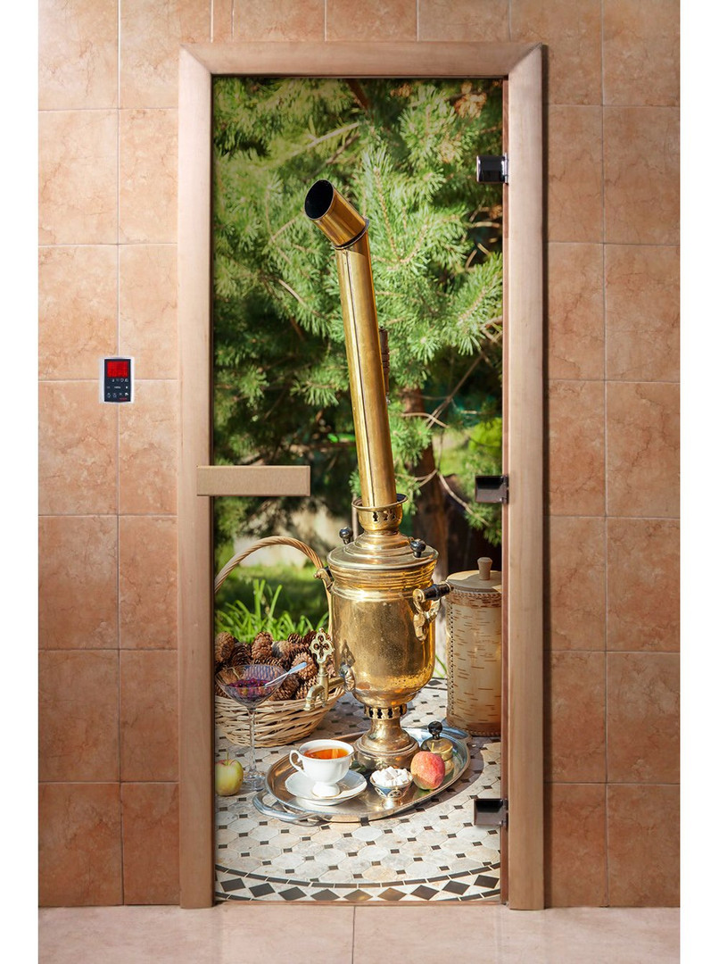 Двери для бани и сауны Дверь с фотопечатью A078