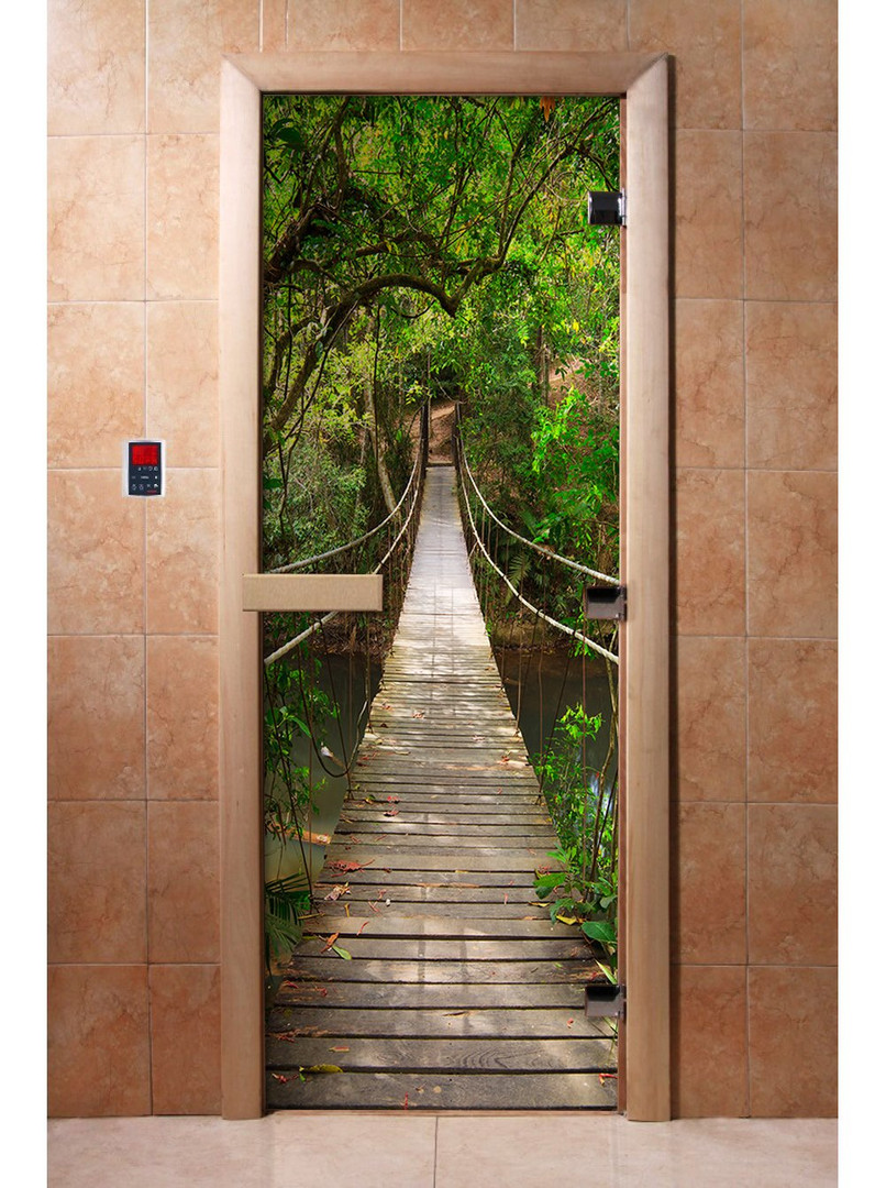 Двери для бани и сауны Дверь с фотопечатью A083