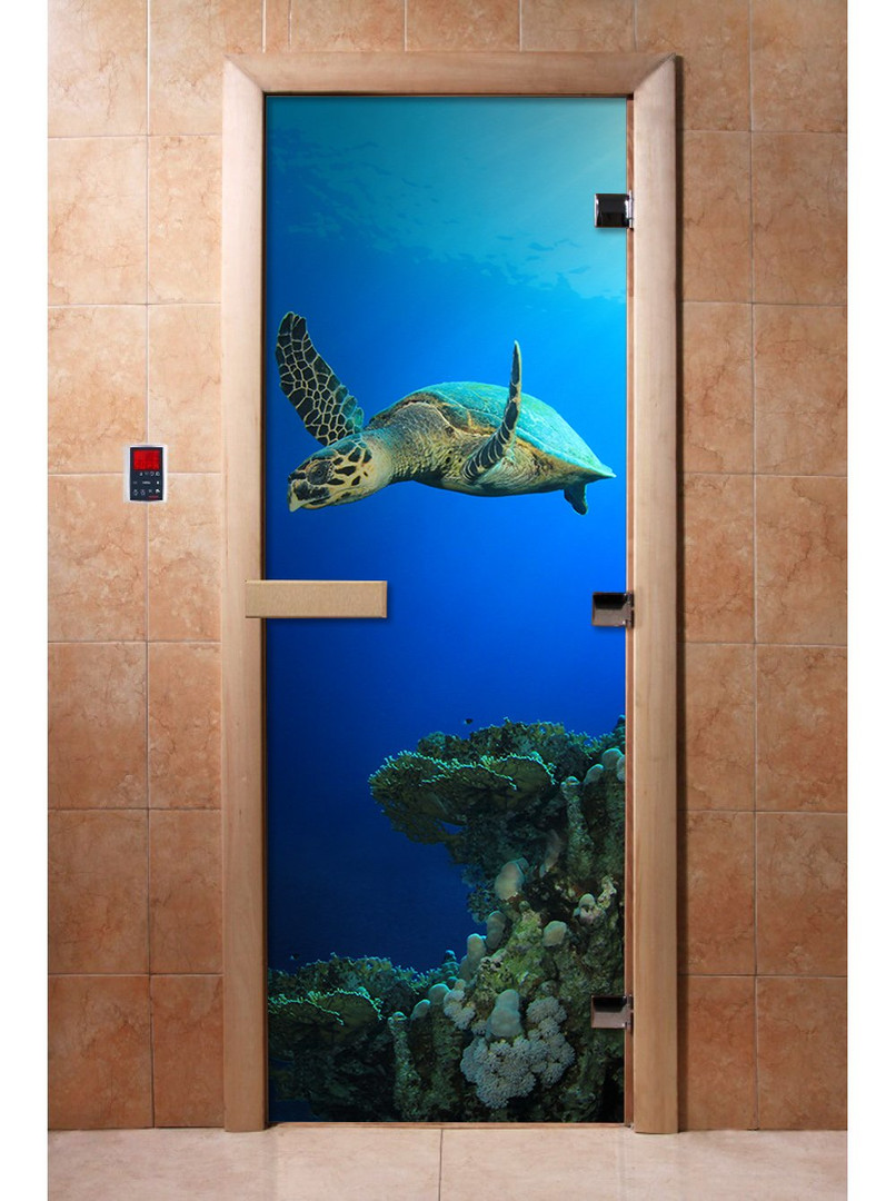 Двери для бани и сауны Дверь с фотопечатью A086