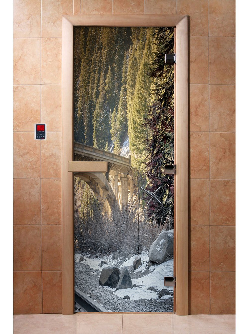 Двери для бани и сауны Дверь с фотопечатью A096