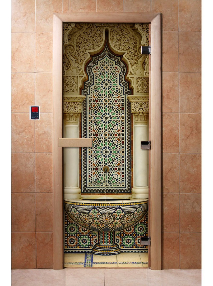 Двери для бани и сауны Дверь с фотопечатью A025