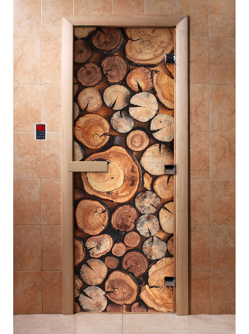 Двери для бани и сауны Дверь с фотопечатью A044