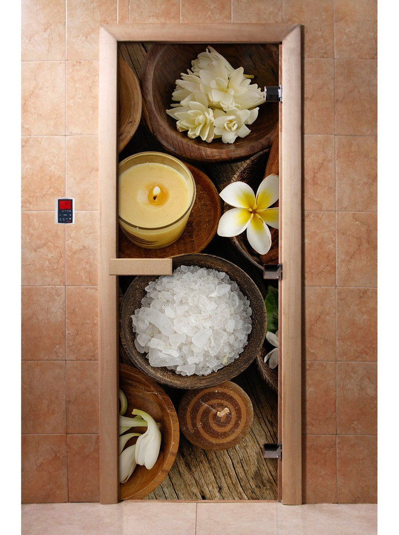 Двери для бани и сауны Дверь с фотопечатью A058