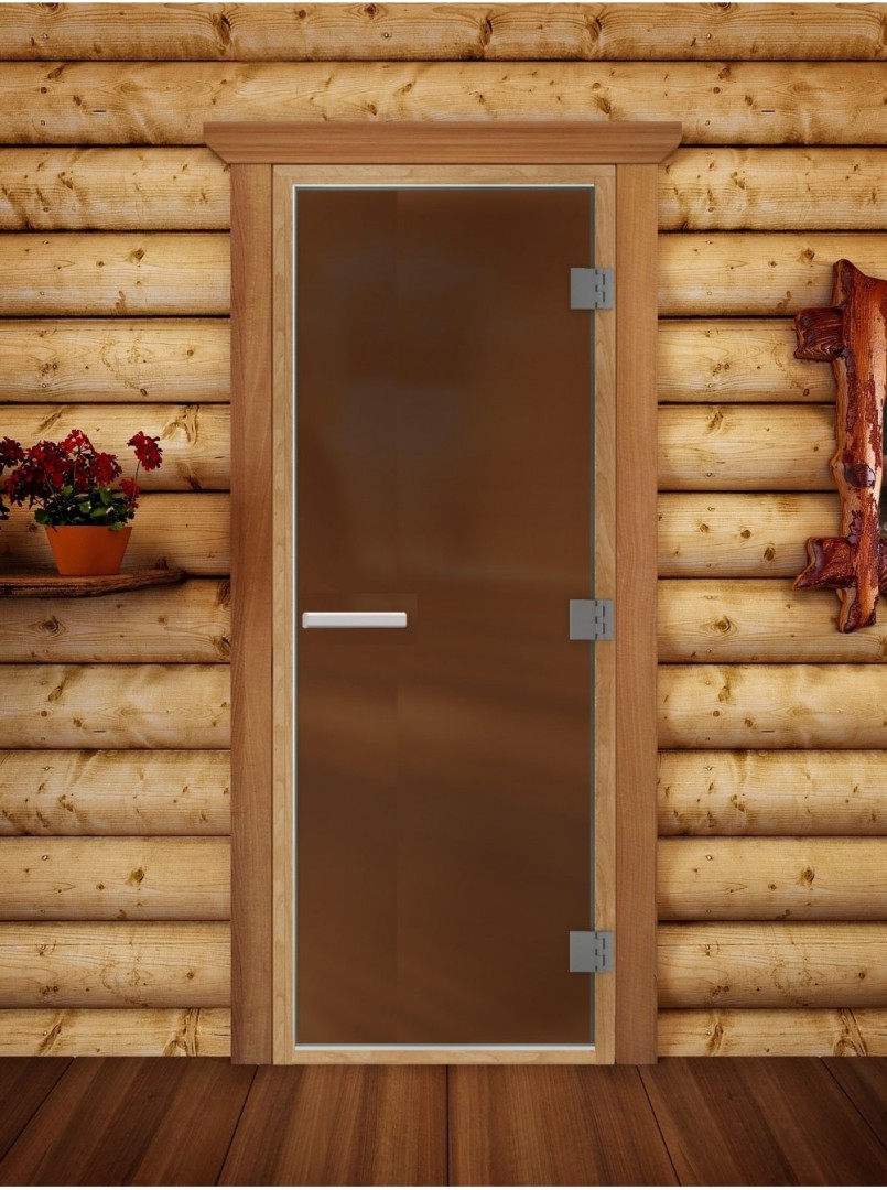 Двери для бани и сауны Престиж ЛАЙТ Бронза матовая