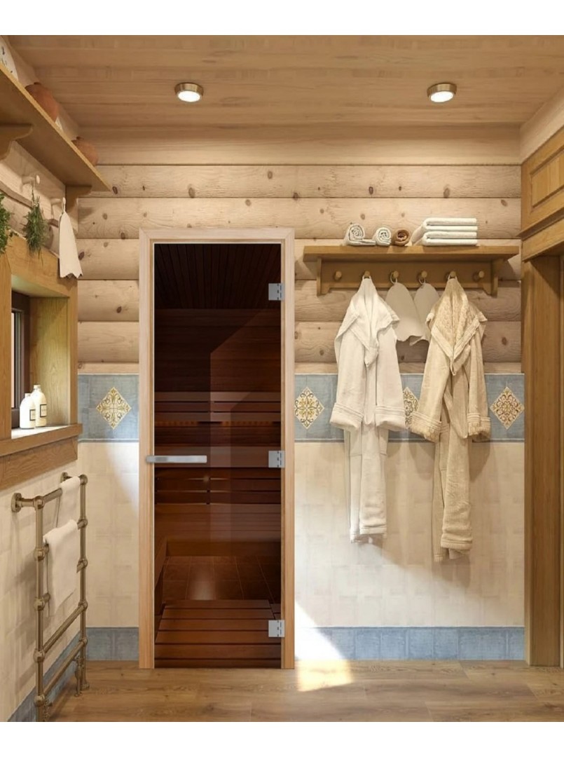 Двери для бани и сауны Эталон Лайт бронза 700х1900