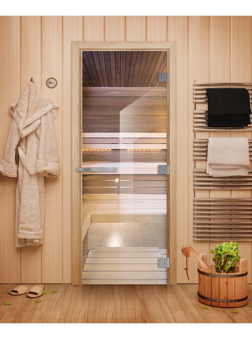 Двери для бани и сауны Эталон прозрачное 700х1900