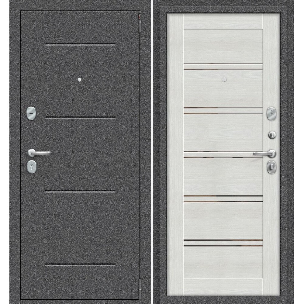 Входные металлические двери Porta R 104.П28 Антик Серебро/Bianco Veralinga