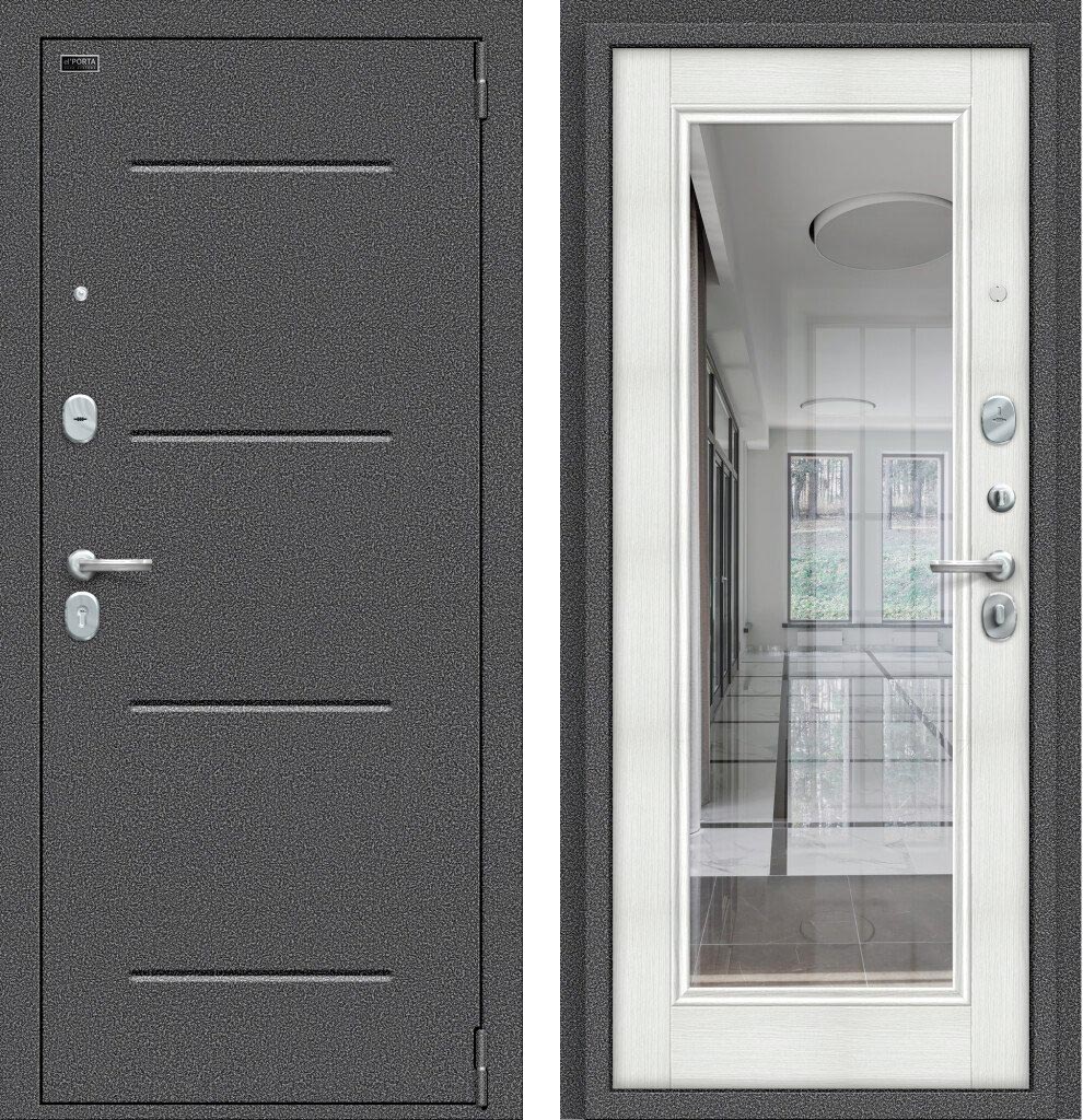 Входные металлические двери Porta R 104.П61 Антик Серебро/Bianco Veralinga