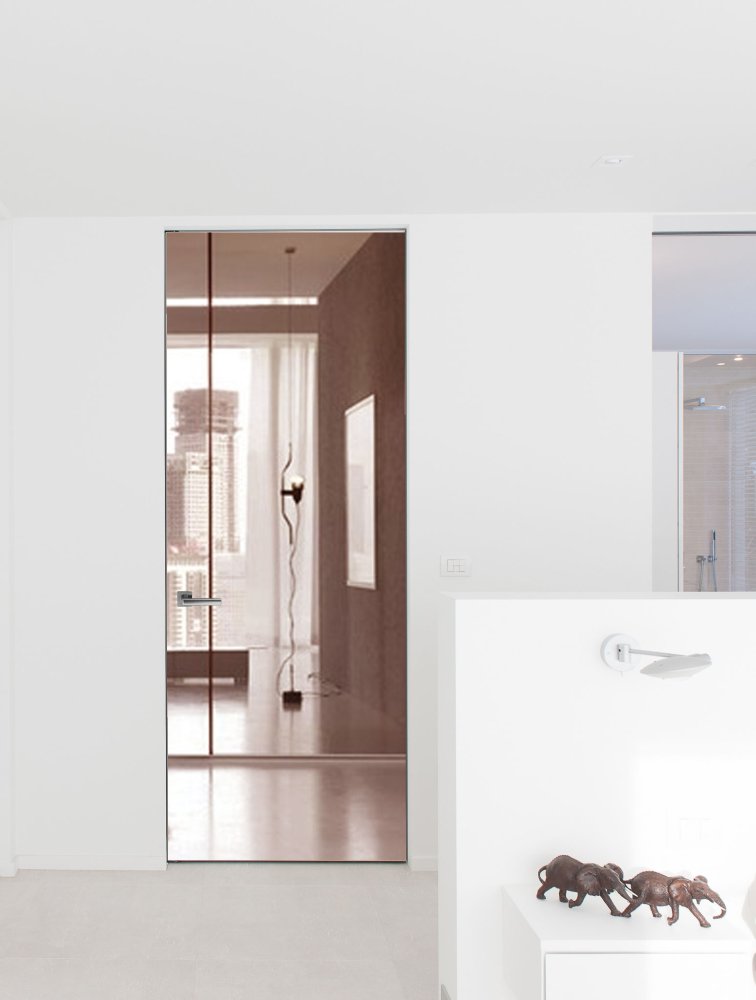 Межкомнатные двери Двери-невидимки Покош с зеркалом