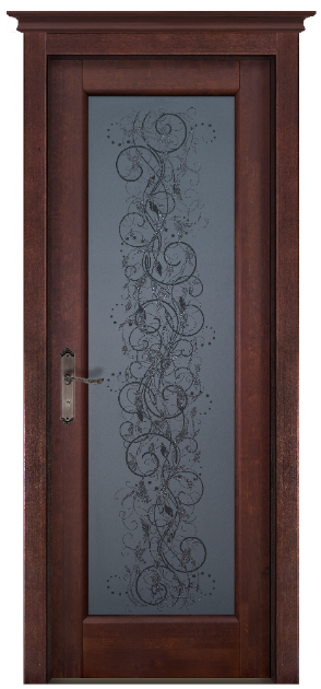 Межкомнатные двери Витраж Махагон, ольха