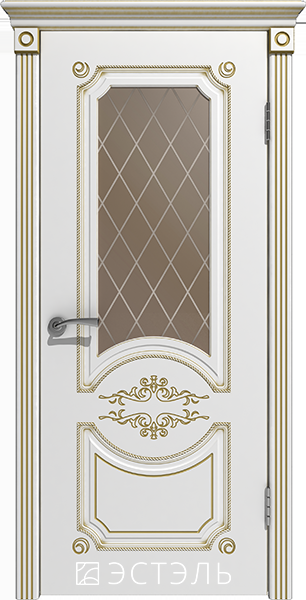 Межкомнатные двери Дверь Милана ДО Эстель Люкс, платина золото