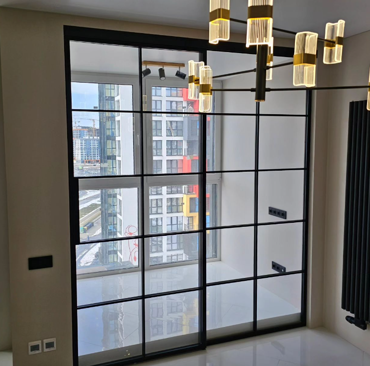 Межкомнатные раздвижные перегородки на заказ Стальная лофт перегородка