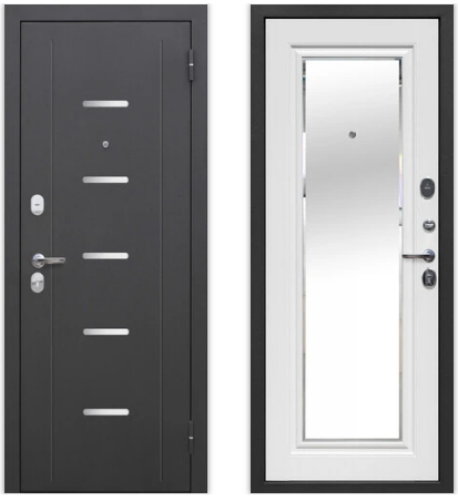 Входные металлические двери 7,5 см Гарда Серебро Белый Ясень