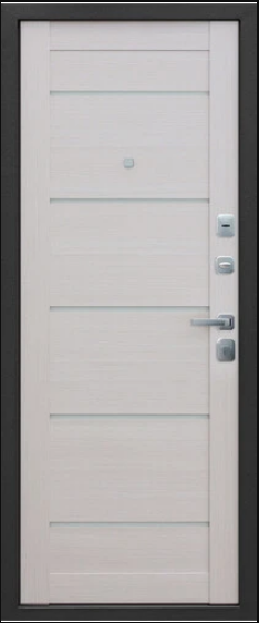 Входные металлические двери Гарда 9 Серебро Лиственница беж