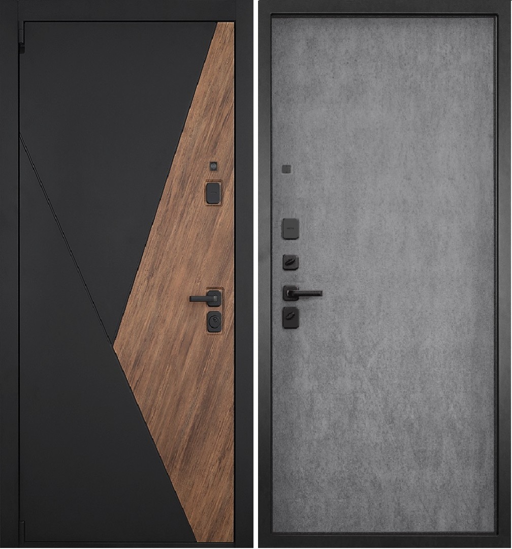 Входные металлические двери Геометрия 77-1 Бетон Невский