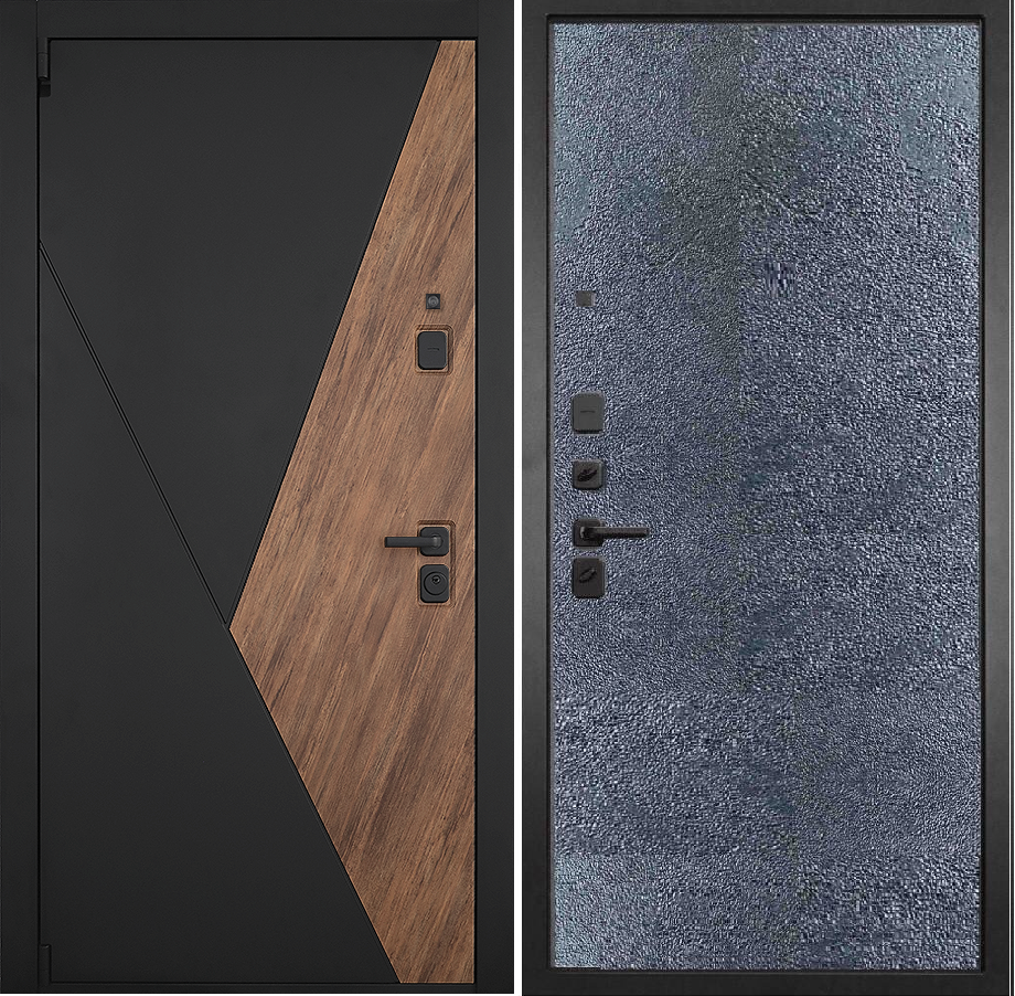 Входные металлические двери Геометрия 77-1 Бетон темный