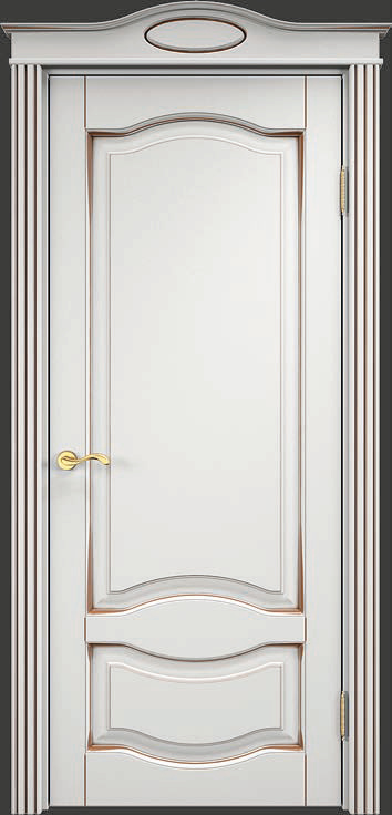 Межкомнатные двери ОЛ 33 белый грунт патина орех