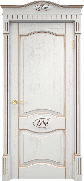 Межкомнатные двери Д 3 Белый грунт патина золото