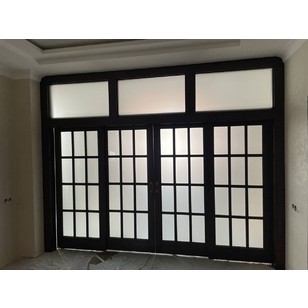 Раздвижная дверь ПМЦ Ол10 орех 15% с фрамугой