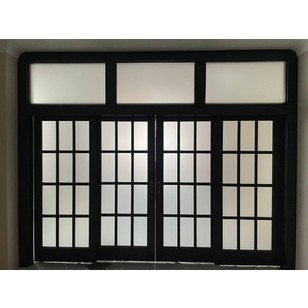 Раздвижная дверь ПМЦ Ол10 орех 15% с фрамугой