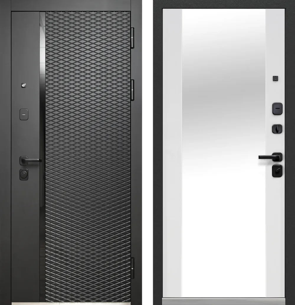 Входные металлические двери Luxor Ромбы Вертикаль Зеркало