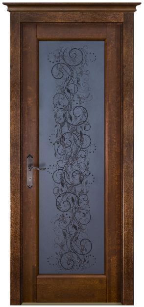 Межкомнатные двери Витраж Античный орех, сосна