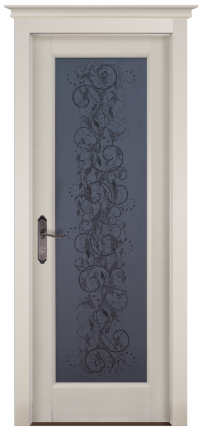 Межкомнатные двери Витраж Слоновая кость, сосна